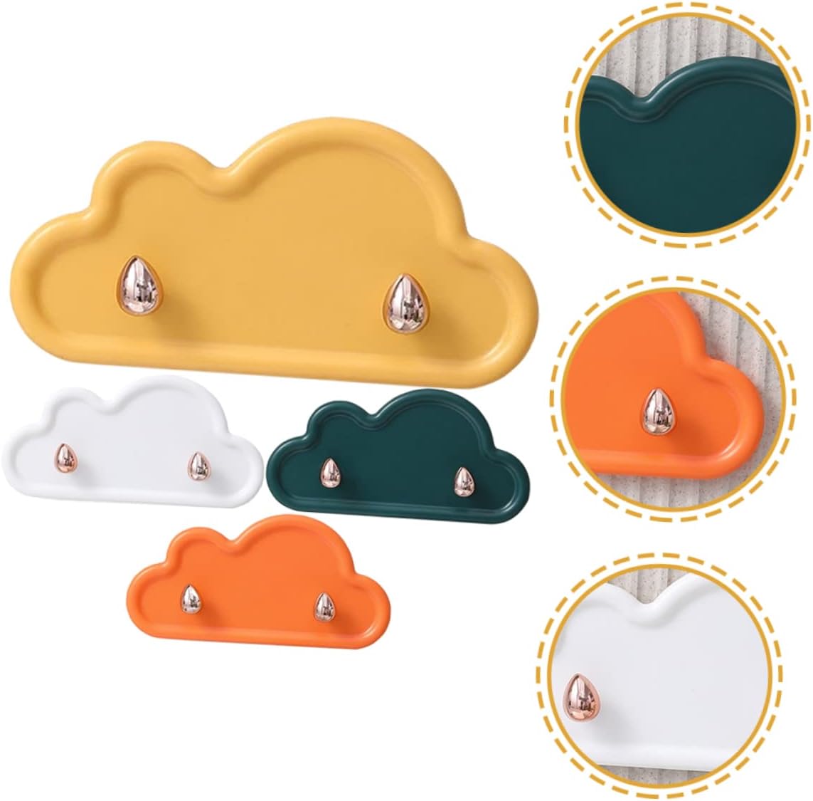 SEWOART Ganchos de almacenamiento con gancho de nube, ganchos de decoración para chaquetas, colgadores de pared de nube, ropa de baño, gancho para