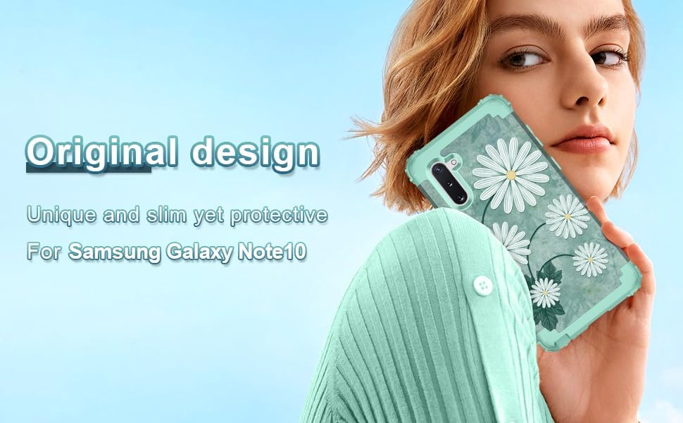 Hekodonk Funda protectora híbrida para Samsung Galaxy Note 10, resistente a prueba de golpes, de plástico duro+goma de silicona, funda protectora