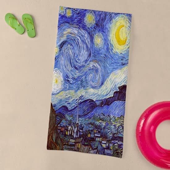 CafePress Starry Night Vincent Van Gogh – Toalla de playa grande, toalla suave con diseño único