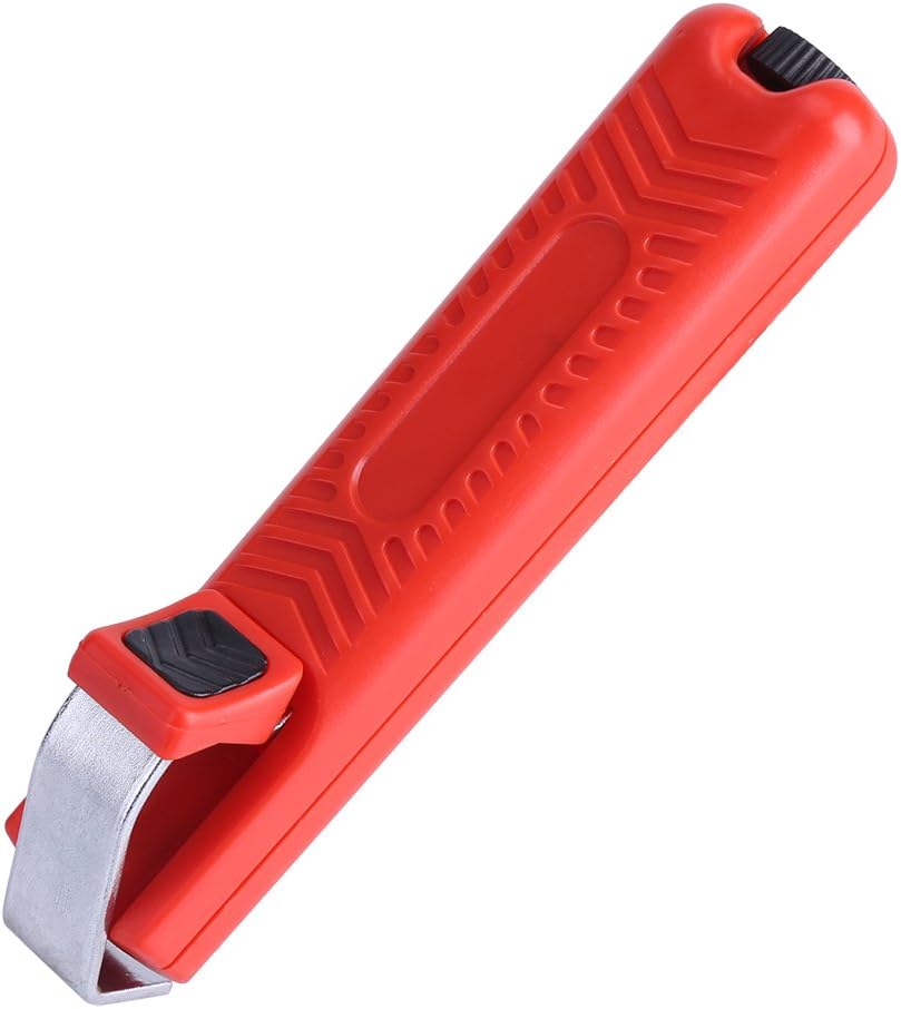 Pelacables, herramienta de corte de pelado de alambre de plástico rojo para 0.315-1.102 in de PVC de goma de cable de extracción precisa de la