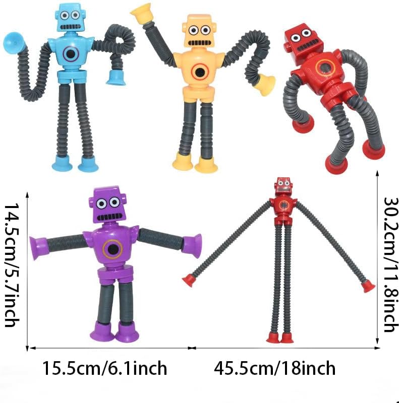 4 tubos robóticos para ansiedad, tubos sensoriales que cambian de forma, tubos sensoriales telescópicos que cambian de forma, tubos sensoriales,