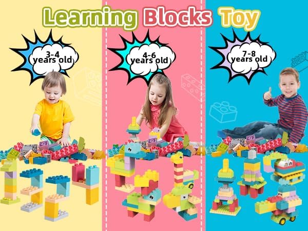 KidEwan – Bloques de construcción para niños pequeños, juguetes de bloques de animales, juguetes STEM para bebés, juegos de bloques apilables con