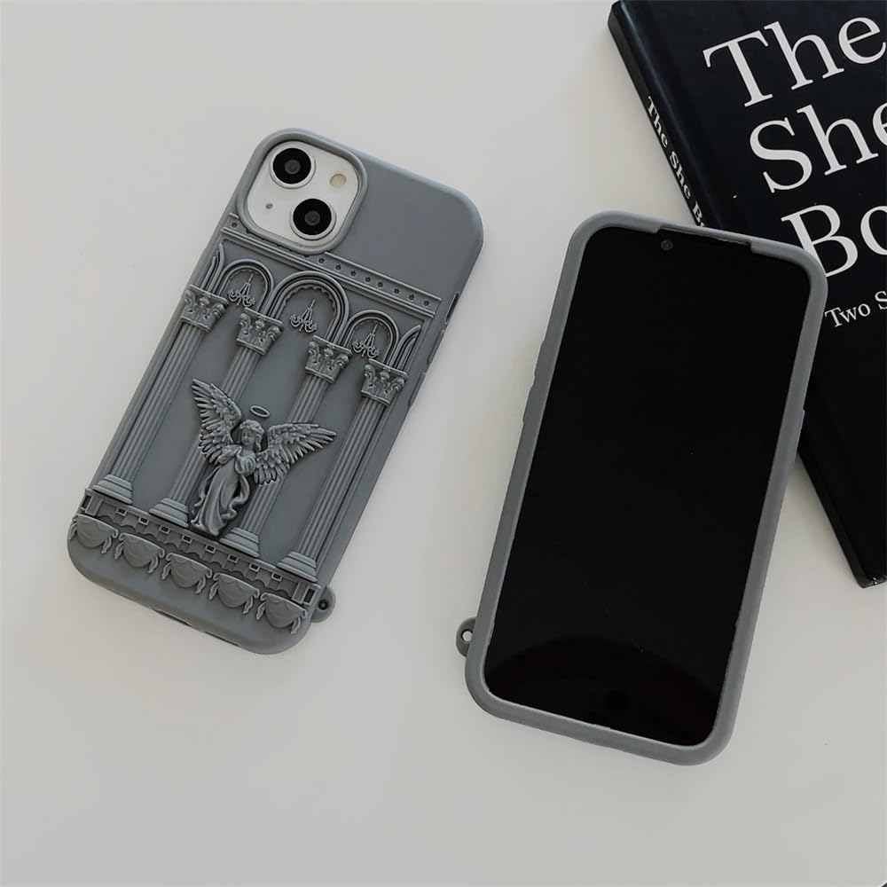 Fashion Art – Funda de teléfono con diseño de ángel de oración compatible con iPhone 14 Pro Max, funda protectora de silicona a prueba de golpes
