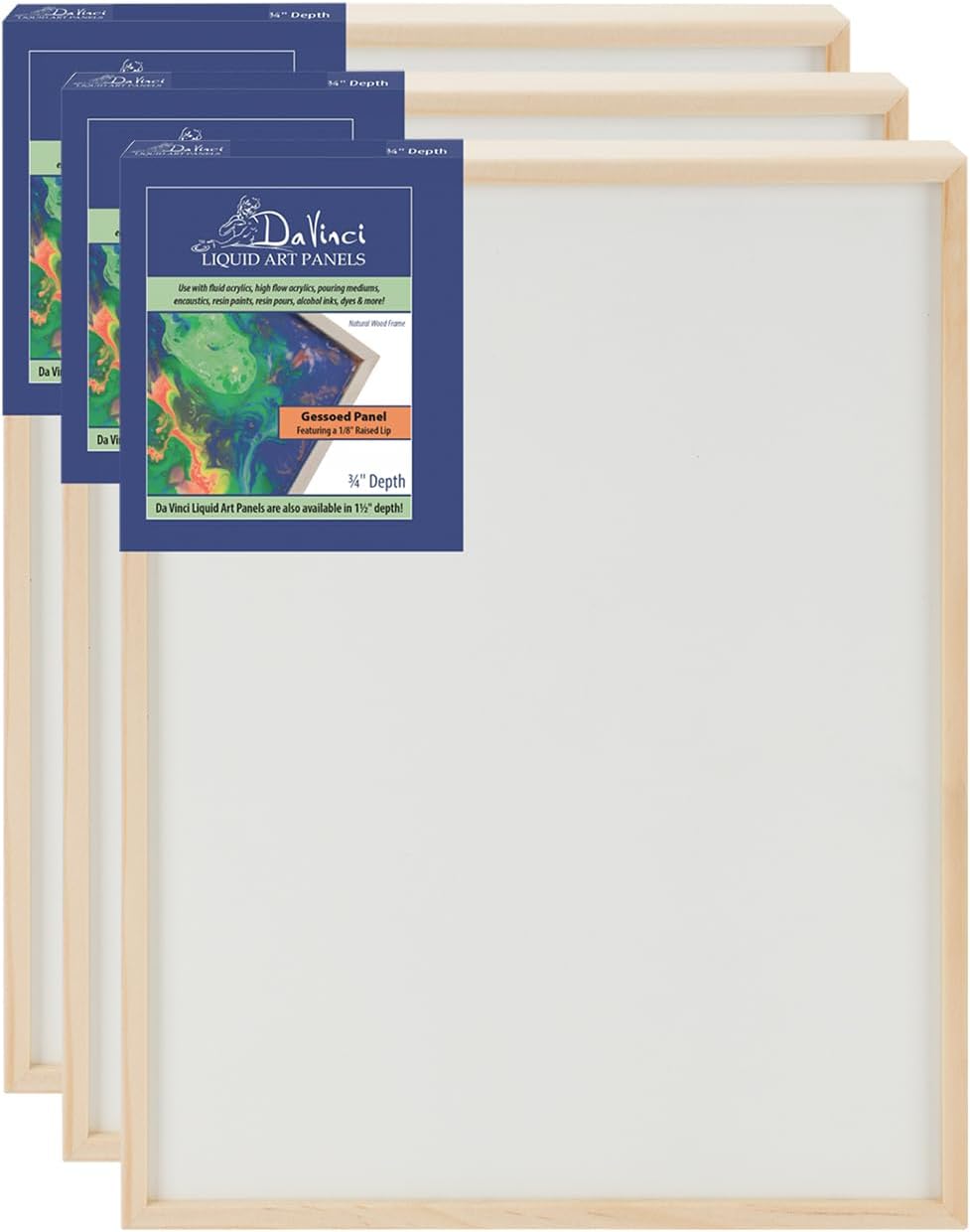 Jerry’s Artarama Exclusivo Da Vinci – Paneles multimedia profesionales de arte líquido, paquete de 3, paneles de arte profesional para pintura,