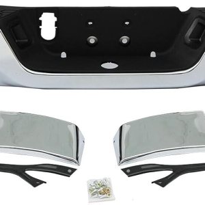 Parachoques trasero cromado para Dodge Ram 1500 2009-2018, Ram 2500 3500 2010-2012, con orificios de sensor de ayuda de estacionamiento, sin escape Parachoques trasero cromado para Dodge Ram 1500 2009-2018, Ram 2500 3500 2010-2012, con orificios de sensor de ayuda de estacionamiento, sin escape