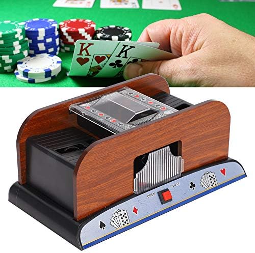 Dioche Barajador automático de cartas, funciona con pilas automáticas de 2 barajas para blackjack, póquer silencioso, fácil de usar, ideal para uso