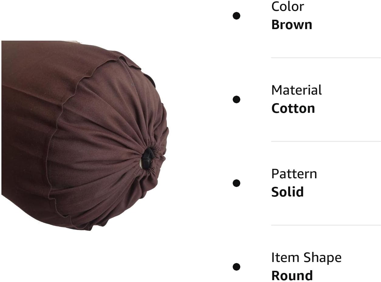 Saffron HANDICRAFTS – Funda de cojín de algodón de 240 hilos, funda extraíble para rollo de cuello, reposapiernas, práctica de yoga, meditación,