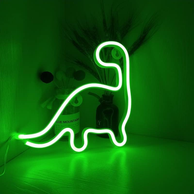 Letrero de neón de dinosaurio, luz LED, decoración de pared, decoración de habitación, bonita luz nocturna, regalo para niños y niñas, regalo para