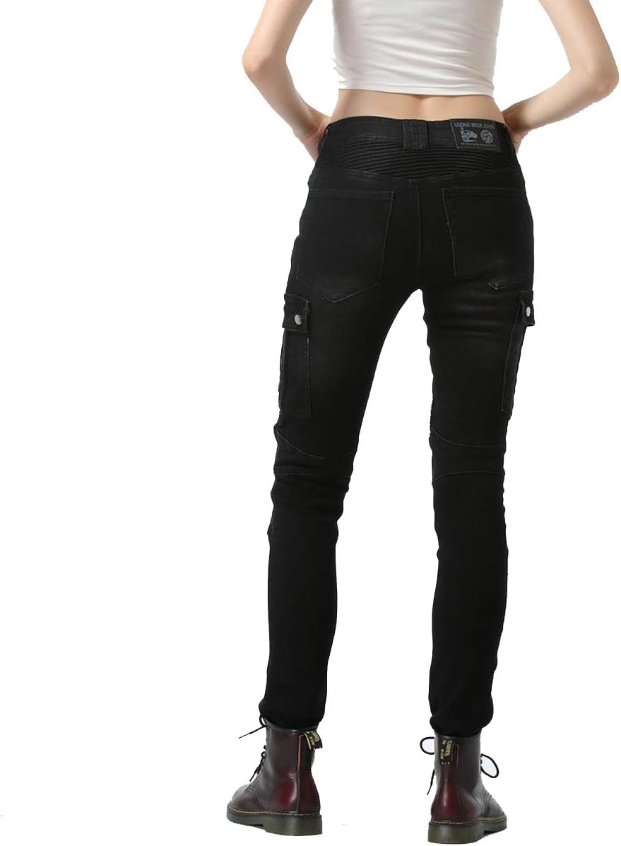 Pantalones de motociclista para mujer, pantalones de protección para ciclismo