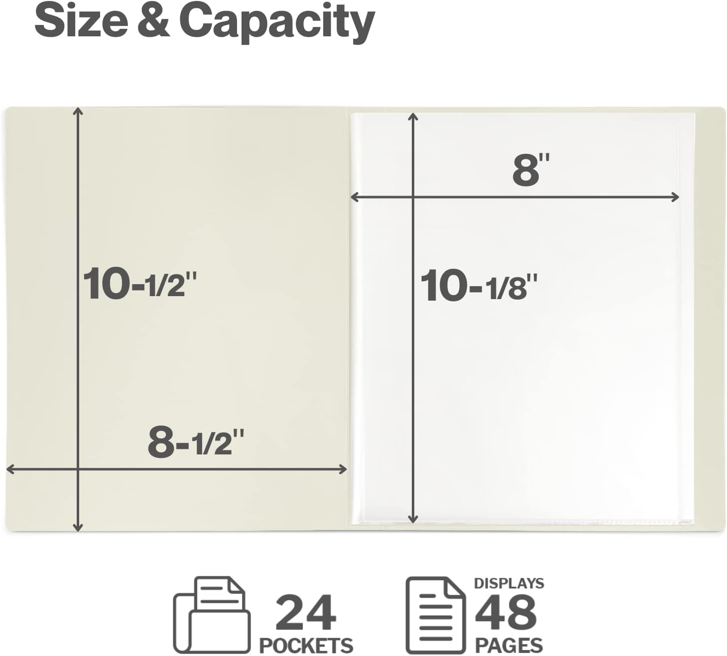 CRANBURY Carpeta portafolio para fotos de 8 x 10 pulgadas (negro), libro de presentación de arte de 8 x 10 con fundas de plástico transparente, 24 - Imagen 7