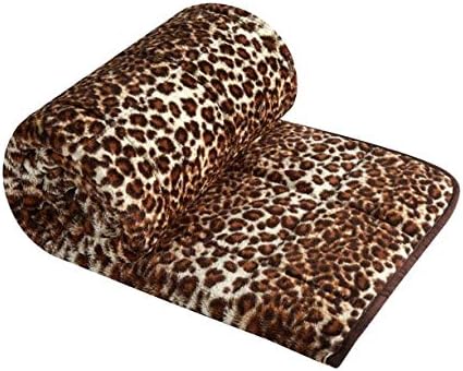 Dearfoams Manta con peso de piel sintética con estampado animal súper suave de 12 libras, 48 x 72 pulgadas