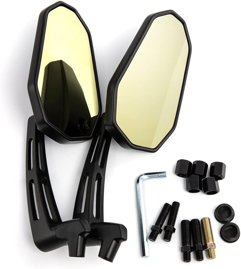 ECLUT Side Mirrors for Z900 Z1000 Universal 8mm 10mm Motorcycle Rearview Mirror Aluminum CNC Motorcycle Rear View Mirrors Ultra HD Side Mirror