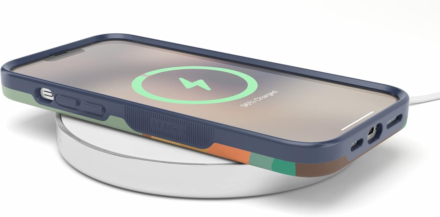 Casely Funda para iPhone 13 Pro  Compatible con MagSafe  Endless Peaks  Funda de montaña con bloques de color