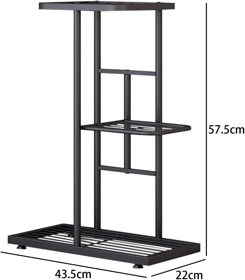 Soporte de metal para plantas de 3 niveles para plantas de interior y exterior, soporte alto para macetas de flores, estante para plantas, estante