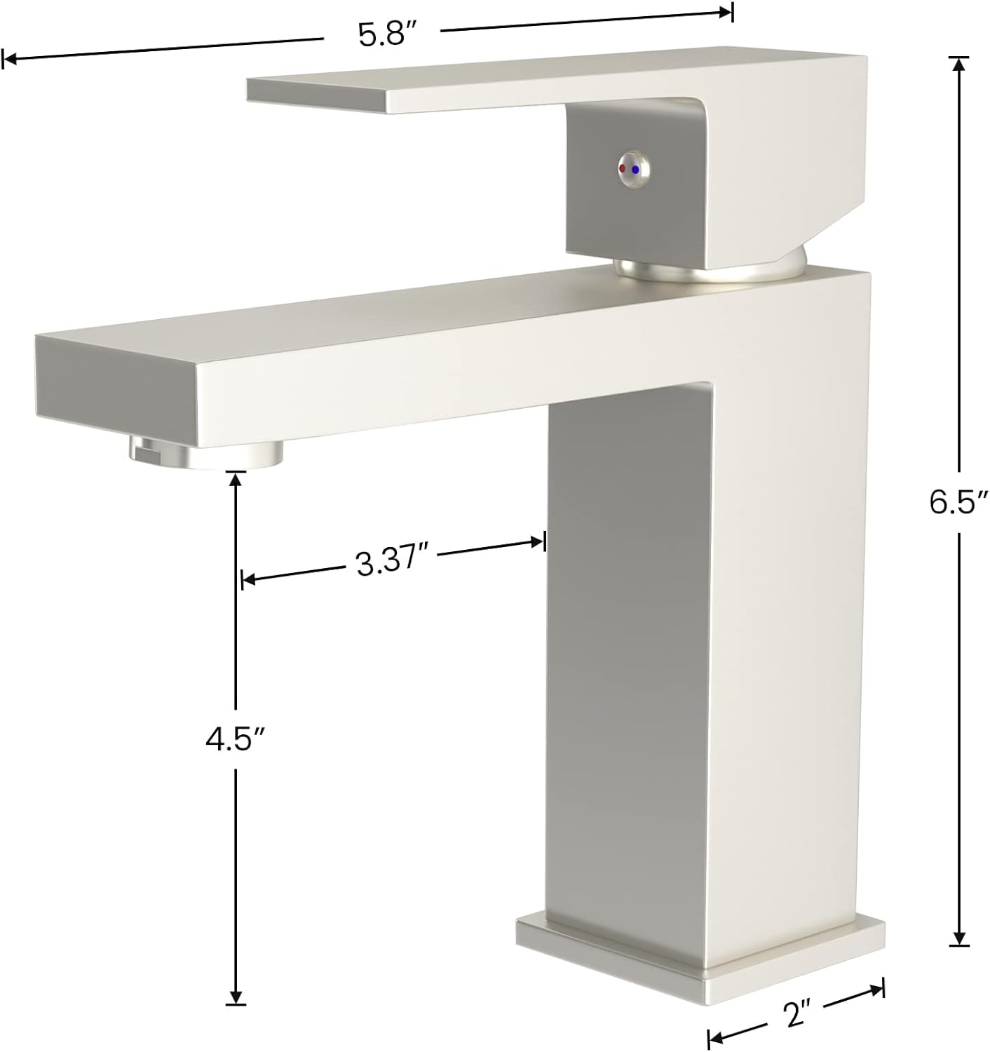 AF30101BN2 – Grifo de baño de latón en níquel cepillado, resistente a la corrosión, grifo moderno para fregadero de baño con líneas de suministro de