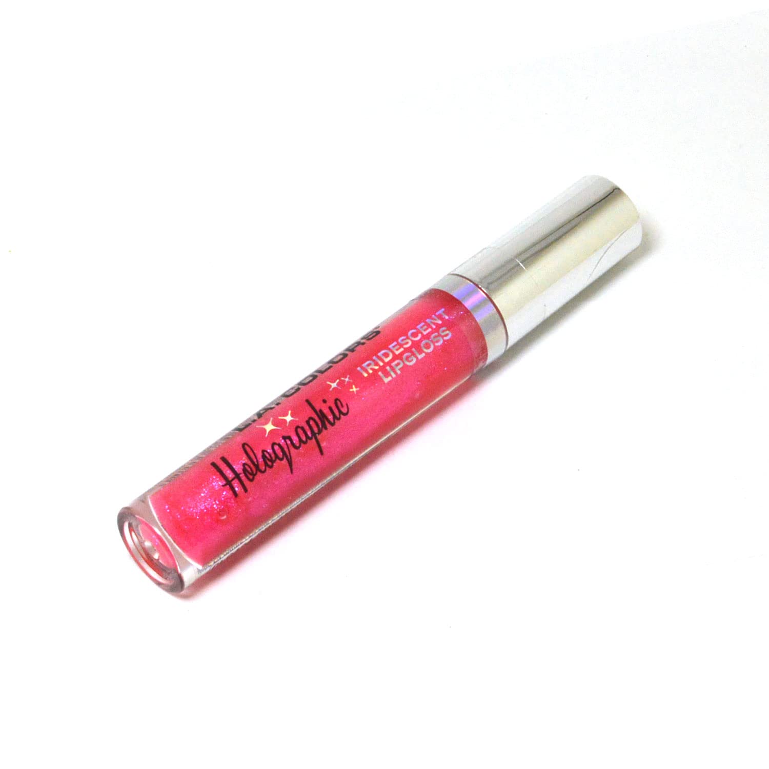 L.A. Colors Pick – Brillo de labios holográfico iridiscente de 1 color + bolsa con cremallera gratis (CLG424  DREAM – rosa)