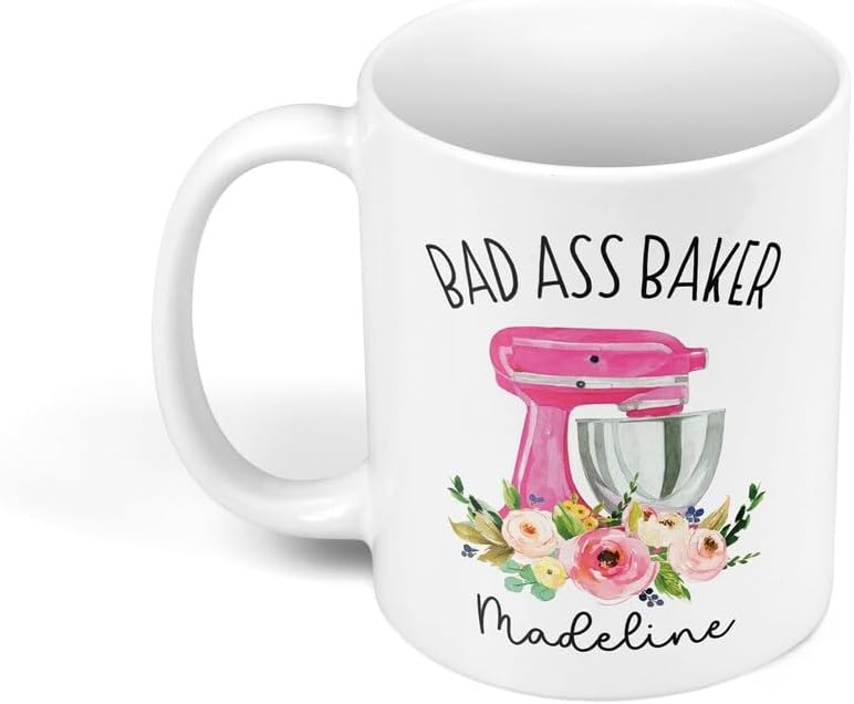 Taza de café, taza de café, taza linda, divertida taza de chef pastelero, batidora de pie, regalo para panaderos, mamá, hija panaderos, taza