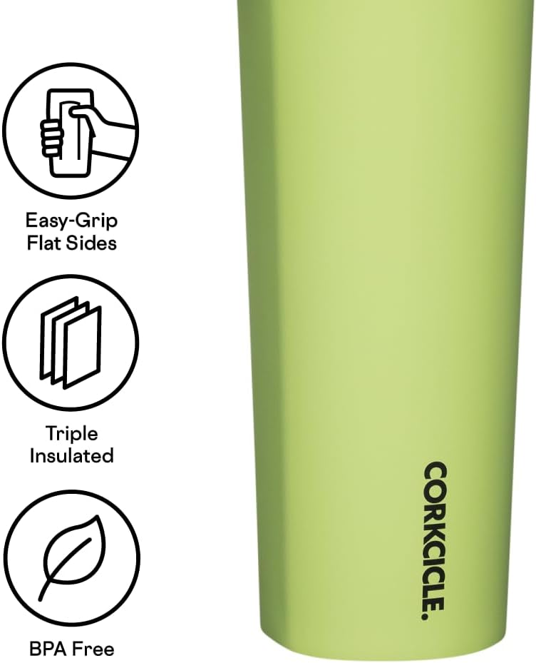 Corkcicle Botella de agua de viaje aislada de acero inoxidable con triple aislamiento, tapa de sorbo rápido de fácil agarre, mantiene las bebidas