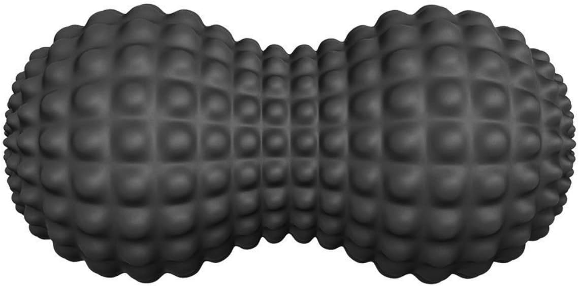 SELEWARE Bola de masaje de maní, bola de masaje de lacrosse doble de maní para espalda, cuello, hombros, columna vertebral, piernas, caderas, bola