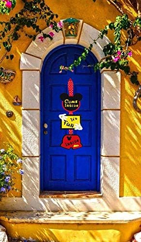 Cartel de puerta de cumpleaños de Mickey Mouse – Percha de bienvenida – Decoraciones – Suministros – Cartel de cumpleaños – Come inside its fun