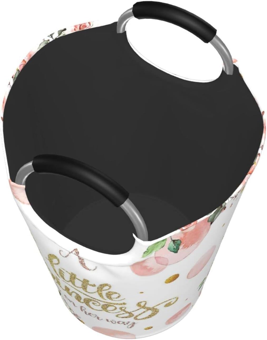 Cesta de ropa plegable duradera para ropa sucia, organizador de ropa sucia, corona dorada, rubor, rosa, floral, princesa, bebé niña