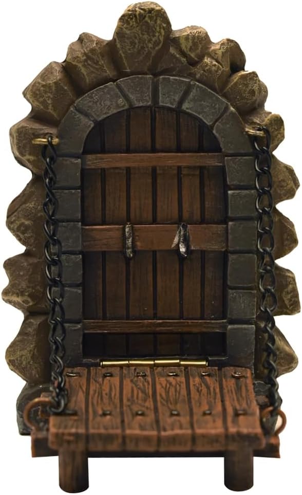 Treasure Gurus – Puente de madera en miniatura para jardín de hadas, mini puente de piedra para decoración de casa de muñecas, accesorios de