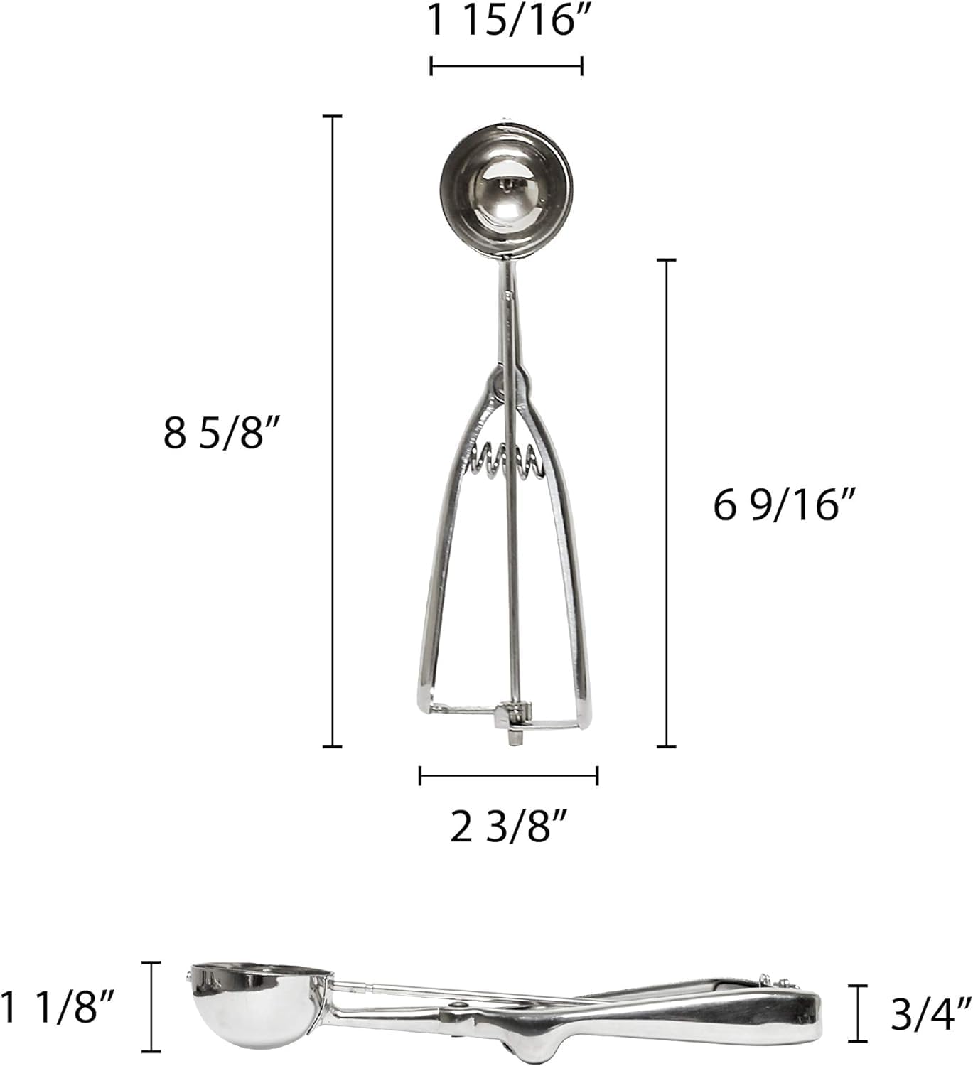 -Cuchara de porción de 1-14 oz N 30 con mango de doble agarre de acero inoxidable – Cuchara de helado para hornear cucharas de galletas para control
