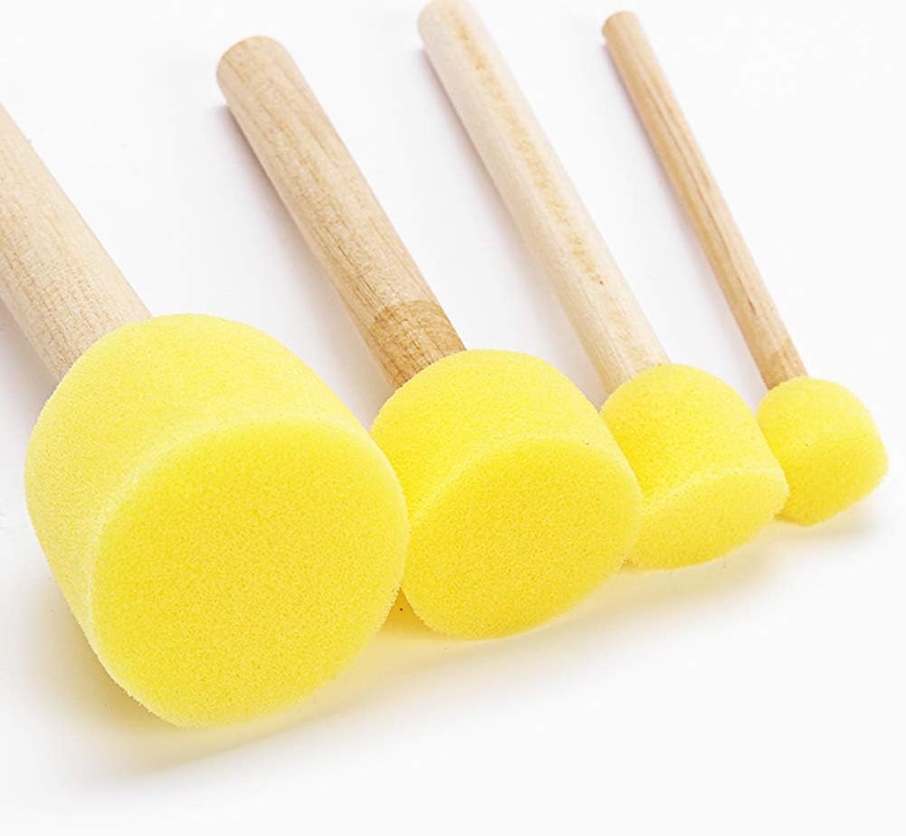 24 esponjas de pintura para niños, pinceles de esponja redondos de varios tamaños para pintar, pinceles de espuma para pintar, herramientas de
