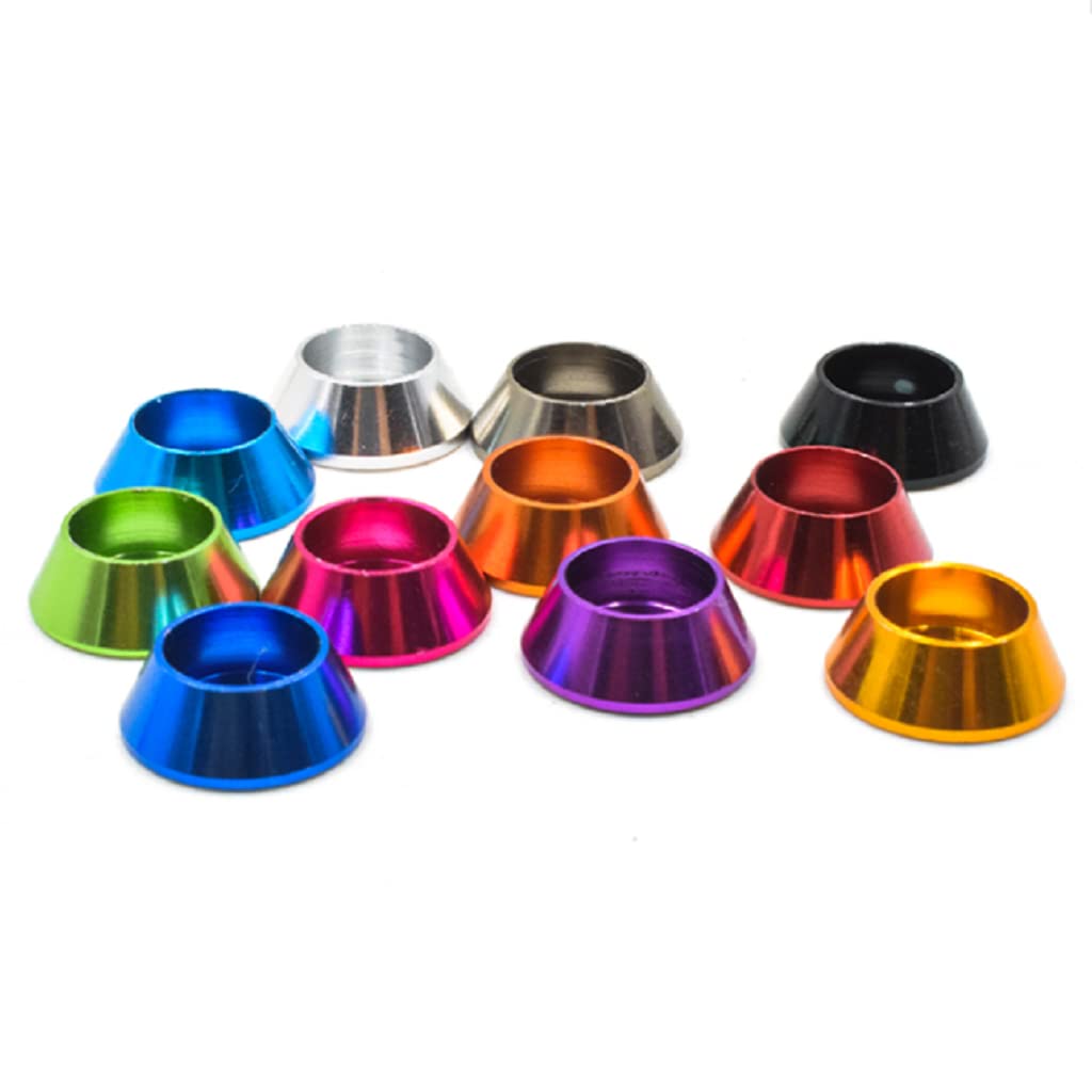 20pcs M6 Cono Arandelas de Copa Anodizado Aleación de Aluminio Junta de Tornillo Arandelas avellanadas (negro)