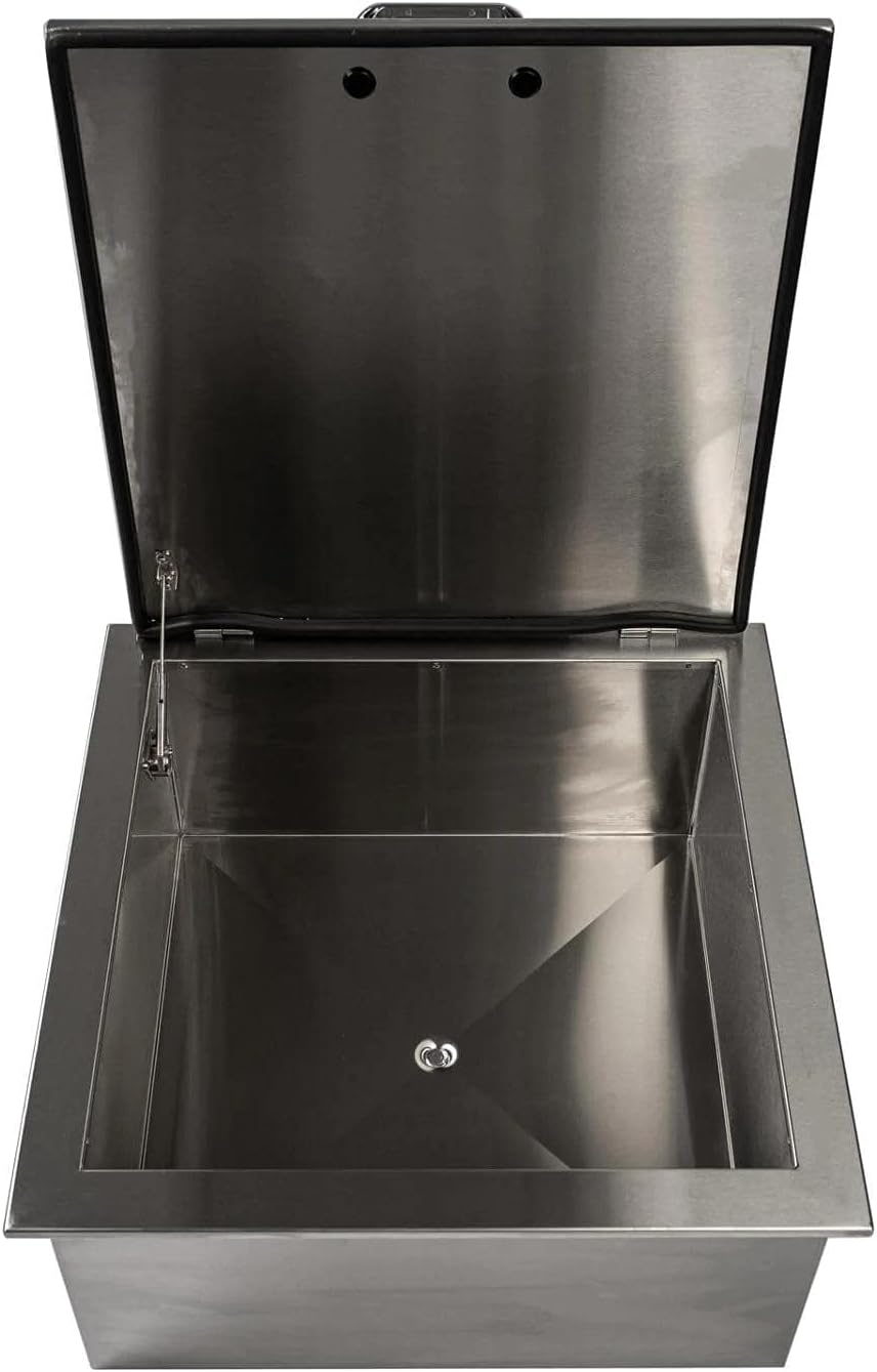 BBQGuys Signature – Enfriador de hielo de 25 pulgadas con soporte para condimentos, tradicional