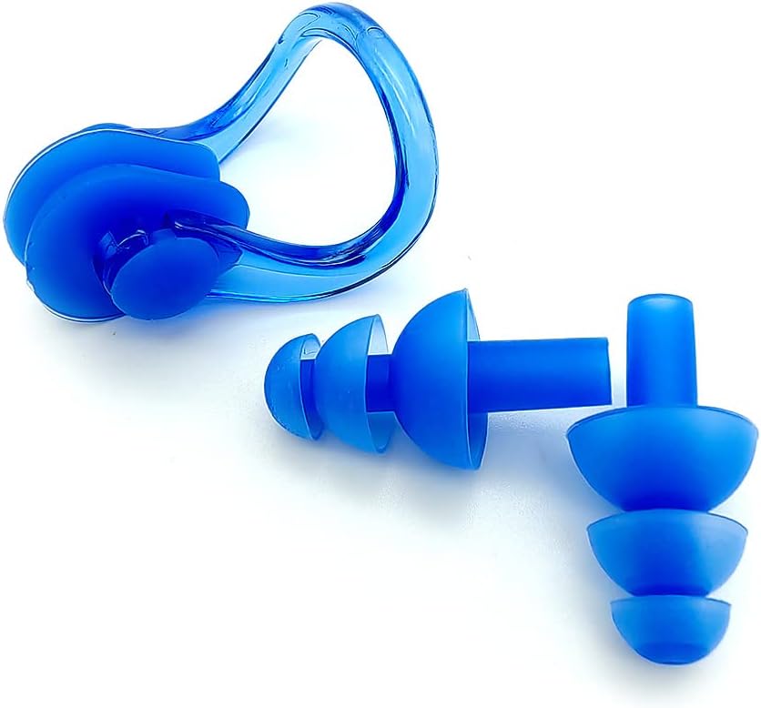 Zooshine Tapones impermeables para los oídos, clips para la nariz de natación que protegen tus orejas y nariz en el agua, 4 colores con caja