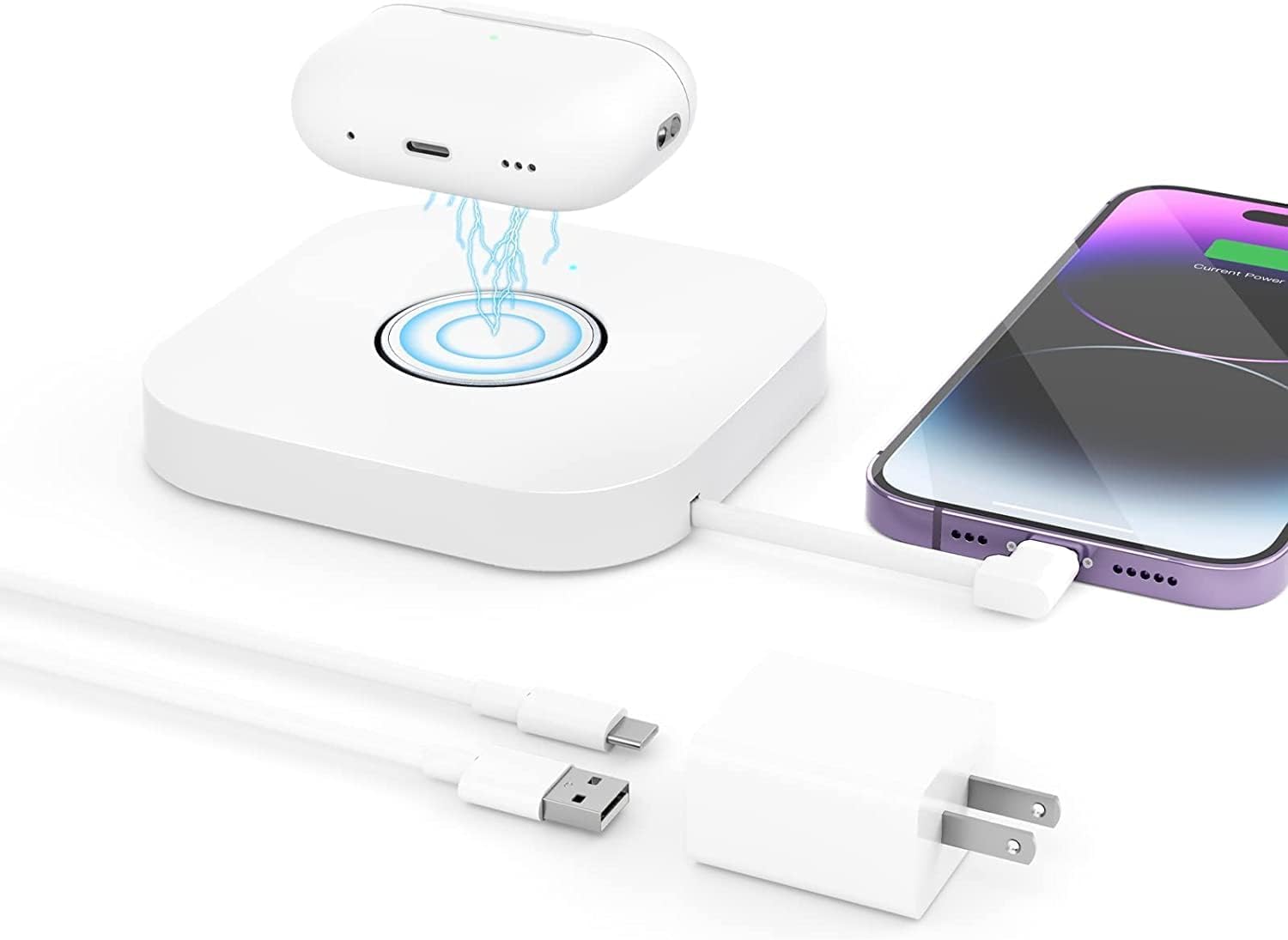 HUIXINYAN Cargador para Apple Watch – Soporte de cargador portátil 3 en 1, estación de carga inalámbrica para iPhone y iWatch Series 87654
