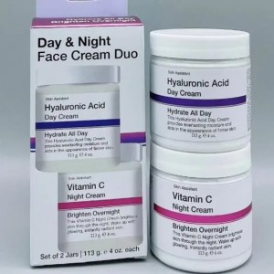 Skin Assistant  Dúo de crema facial de día y noche  Ácido hialurónico y vitamina C  4oz ea Skin Assistant  Dúo de crema facial de día y noche  Ácido hialurónico y vitamina C  4oz ea