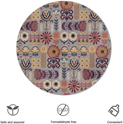 Mantel redondo de mandala bohemio de 60 pulgadas, colorido indio, bohemio, arte rústico, moderno, impermeable, reutilizable, para picnic, fiesta,