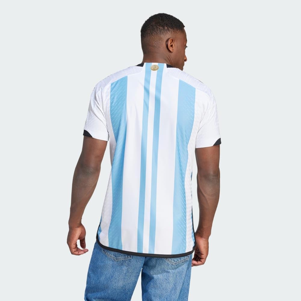 adidas Camiseta auténtica de 3 estrellas de fútbol Argentina 2022 para hombre – Celebra el número tres y vístete como un campeón del mundo