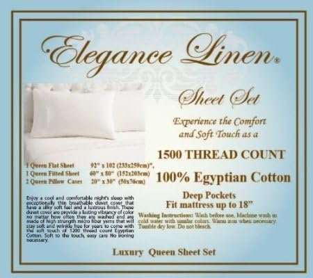 Elegance Linen Juego de sábanas de microfibra de 3 líneas de calidad egipcia de 1500 hilos, lujoso, sedoso, suave, resistente a las arrugas y a la