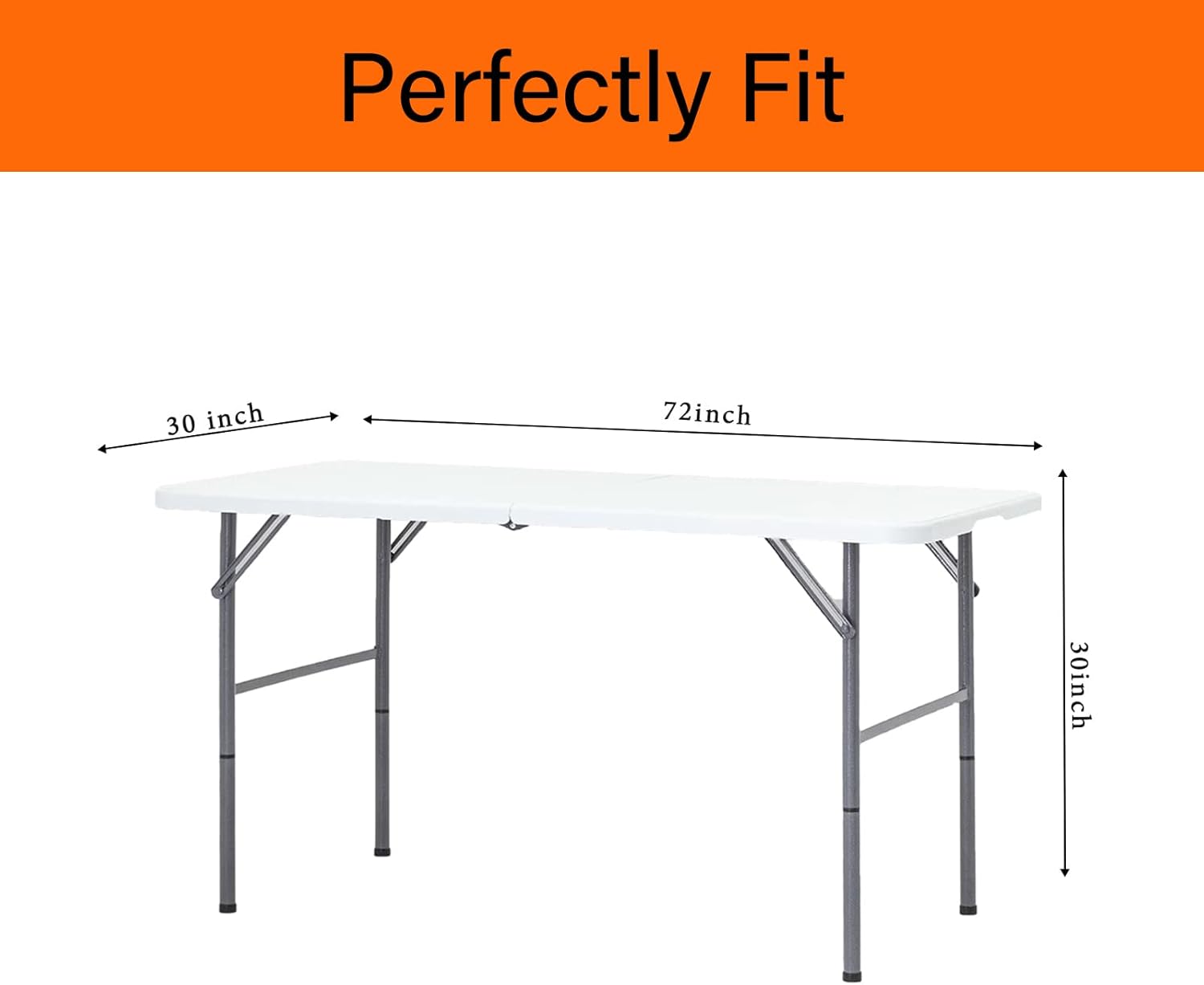 Mantel ajustable de poliéster de 6 pies, 72 x 30 pulgadas, mantel rectangular de poliéster para bodas, banquetes, fiestas, mesas de bufé, cenas de
