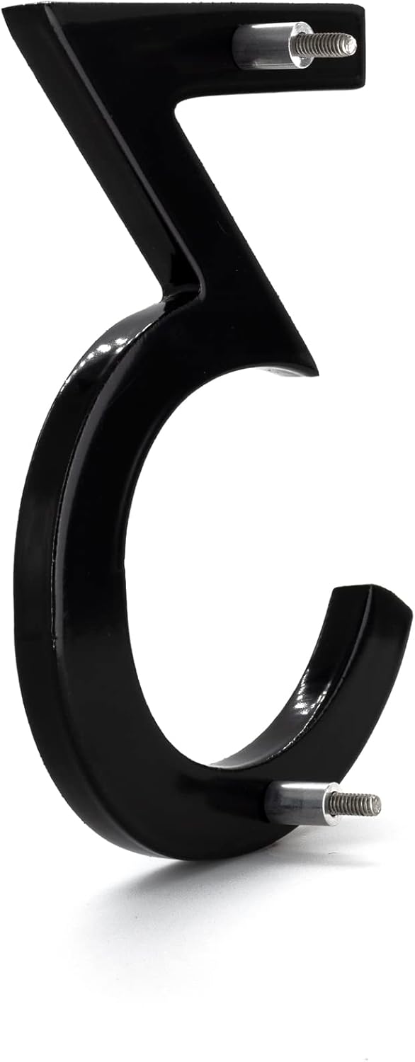 Montague Metal Products MHN-08-F-BK1-3 Número flotante de casa, 8 x 6 x 0.375 pulgadas, negro