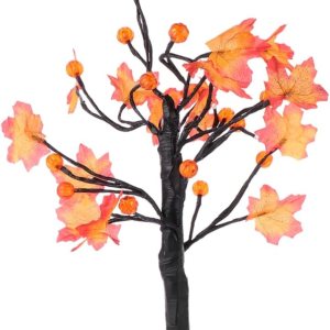 Abaodam Lámpara de árbol de hoja de arce de calabaza, recompensa pequeño árbol de plástico Abaodam Lámpara de árbol de hoja de arce de calabaza, recompensa pequeño árbol de plástico