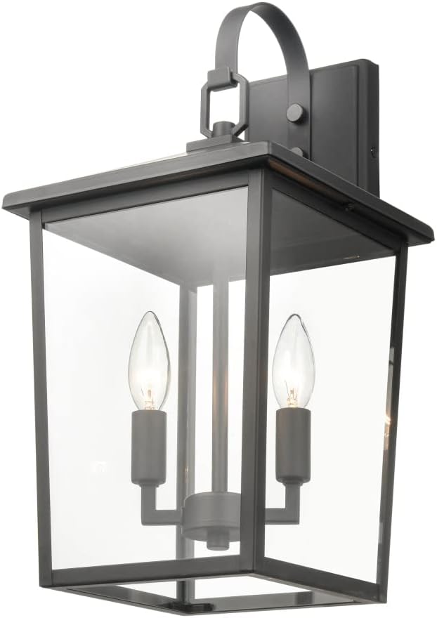 Millennium 2972-PBZ – Farol de acero para exteriores, con recubrimiento en polvo antioxidante, clasificación húmeda, pantalla de vidrio