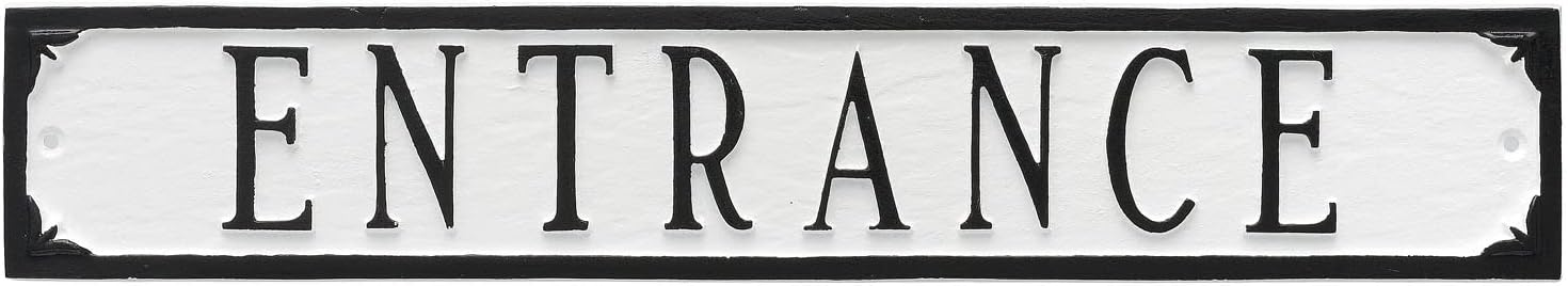 Letrero de placa de entrada de metal fundido – Letrero de entrada – Letrero de entrada de puerta – Señales de entrada para empresas