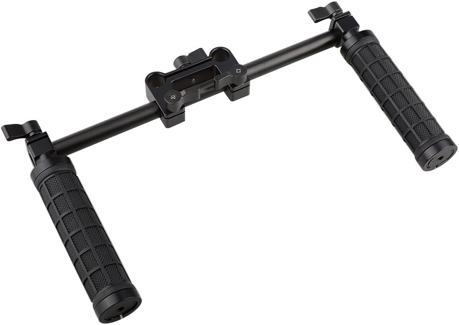 CAMVATE Empuñaduras de mango Montaje de abrazadera de manillar delantero para 0.591 in Rod Support System Shoulder Rig(negro) – 1049
