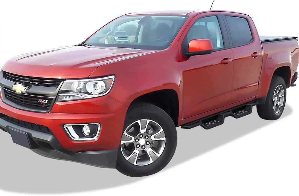 APS Estribos tubulares negros de 6 pulgadas estilo desplegables Nerf compatibles con Chevy Colorado GMC Canyon 2015-2024 Crew Cab