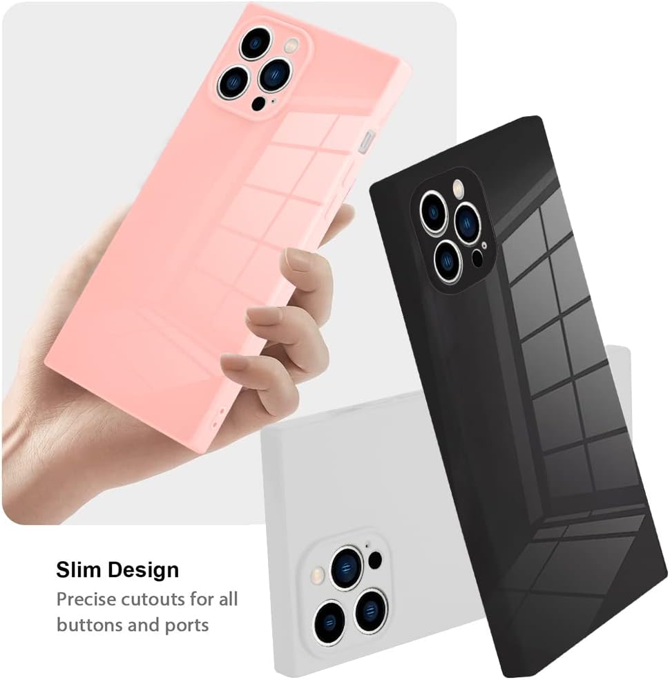 LSL Funda para iPhone 13 Pro de poliuretano termoplástico suave negro, anticaídas, antiarañazos, absorción de golpes, funda protectora inalámbrica