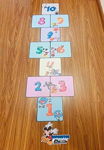 Calcomanías sensoriales de camino para decoración de aula, para suelo y pared, divertidas calcomanías de piso con números para aumentar las
