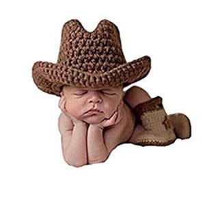 Pinbo Zapatos de sombrero de vaquero de punto de ganchillo para bebés y niños, color caqui Pinbo Zapatos de sombrero de vaquero de punto de ganchillo para bebés y niños, color caqui