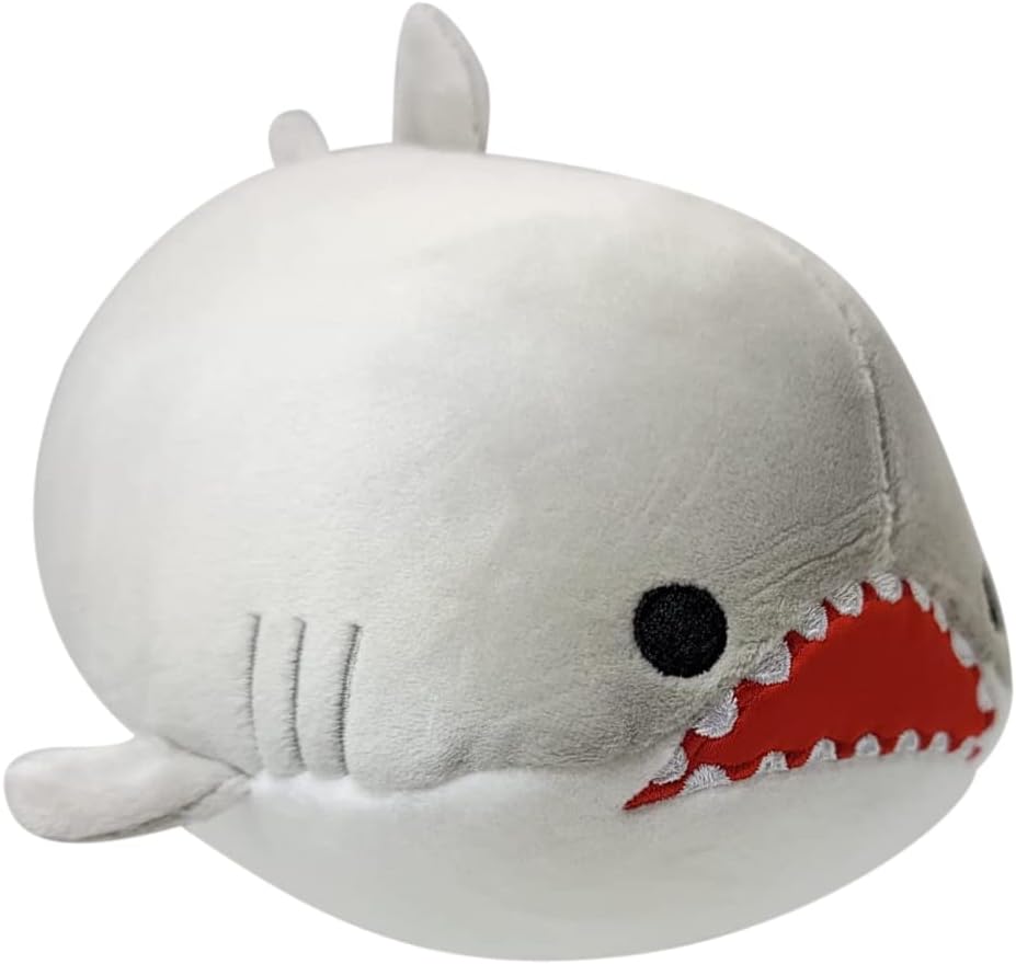 Forest & Twelfth Peluche de animal marino de 8 pulgadas, suave e hinchado mini gran tiburón blanco, peluche suave, juguetes de animales marinos,