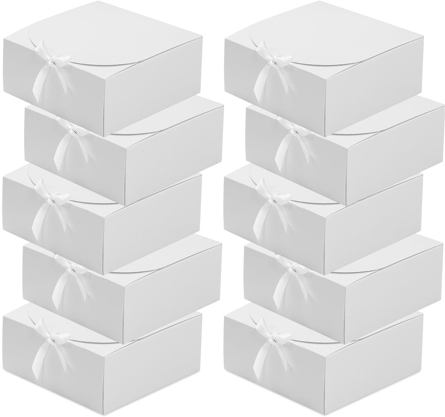 WantGor Cajas de regalo con tapas, paquete de 10 cajas de papel kraft de 8 x 8 x 4 pulgadas para regalos, damas de honor, chocolate, cupcake,