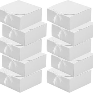 WantGor Cajas de regalo con tapas, paquete de 10 cajas de papel kraft de 8 x 8 x 4 pulgadas para regalos, damas de honor, chocolate, cupcake, WantGor Cajas de regalo con tapas, paquete de 10 cajas de papel kraft de 8 x 8 x 4 pulgadas para regalos, damas de honor, chocolate, cupcake,