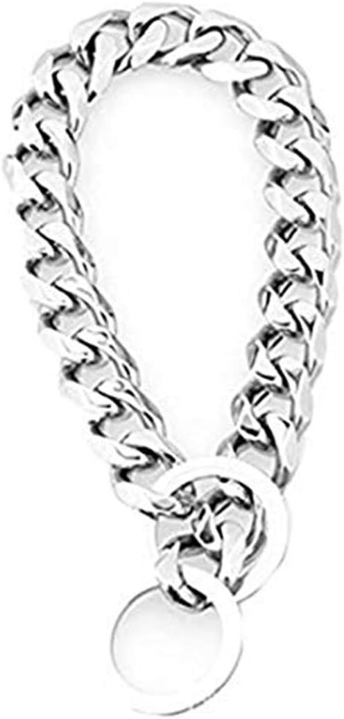 Collar de cadena de acero inoxidable sólido de 0.748 in de metal pesado para perros Pit Bull, Mastín, Bulldog y razas grandes, de 12 a 34 pulgadas